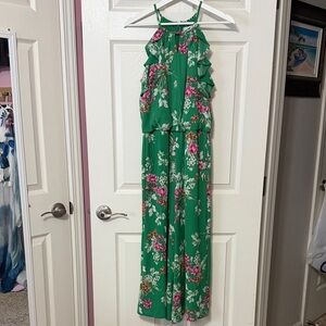 Floral Green Jumpsuit